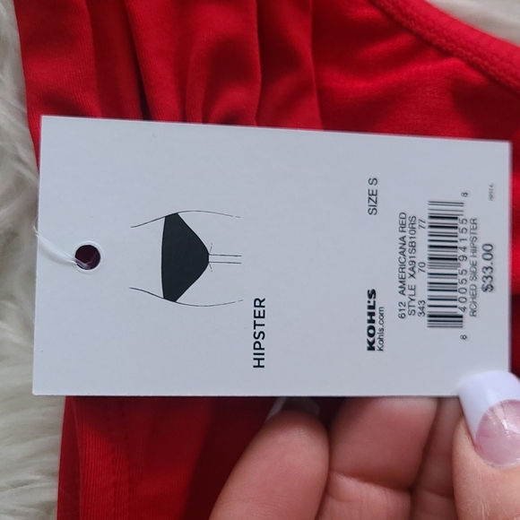 Apt.9  Hipster Swim Bottom  NWT.        Size Small.   Red - Picture 5 of 6